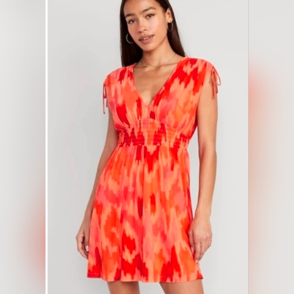 Vibrant Orange and Red Women's Dress